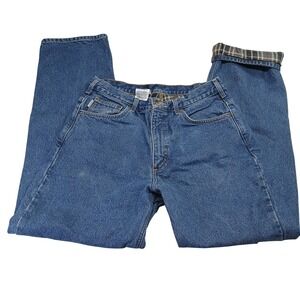 Carhartt Mens Flannel Lined Relaxed Fit Jeans Dark Stone Blue B172 DST 34x34